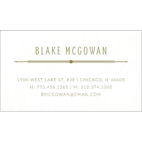 Deco Motif Letterpress Contact Cards